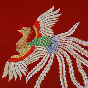 朱雀の刺繍