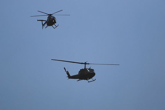 航空部隊・多用途ヘリコプター UH-1Jと観測ヘリコプター OH-6D