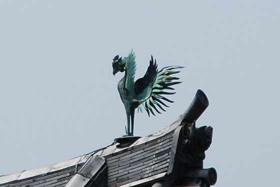 「平成の大改修」前の平等院・鳳凰堂 鳳凰像