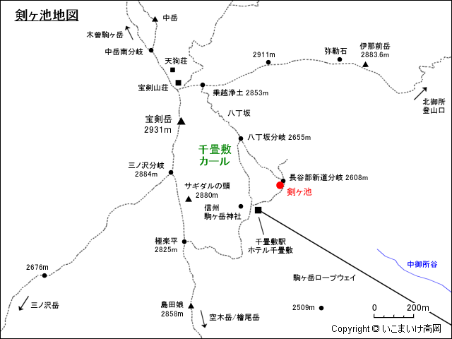 剣ヶ池地図