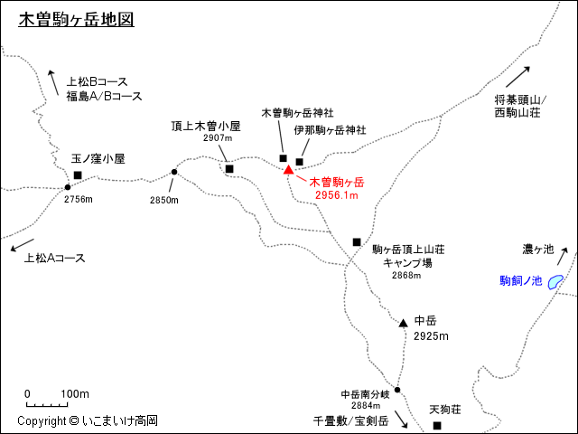 木曽駒ヶ岳地図