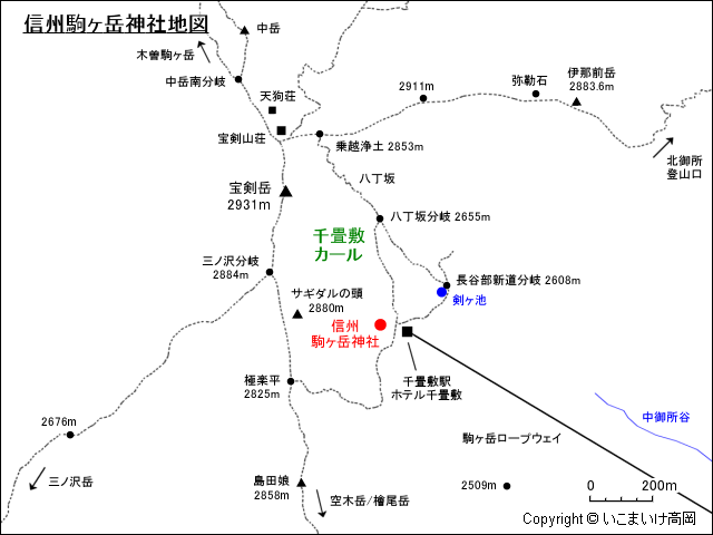 信州駒ヶ岳神社地図