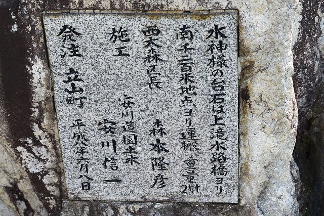 水神様の台石 説明板