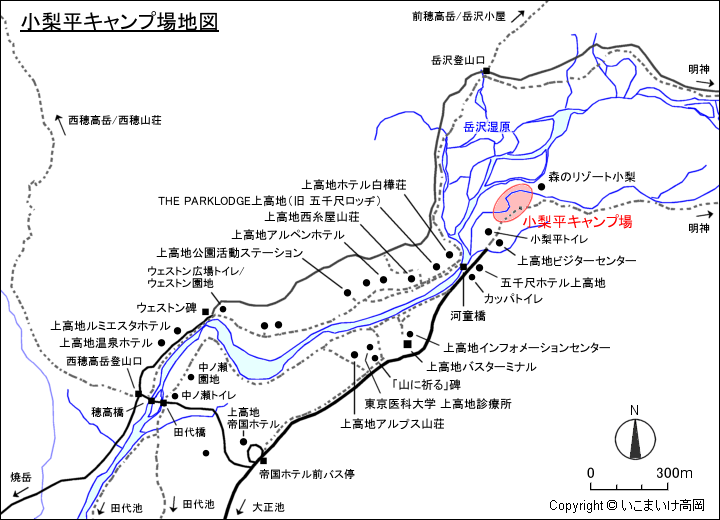 小梨平キャンプ場地図