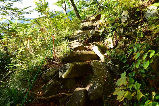 材木石の登山道