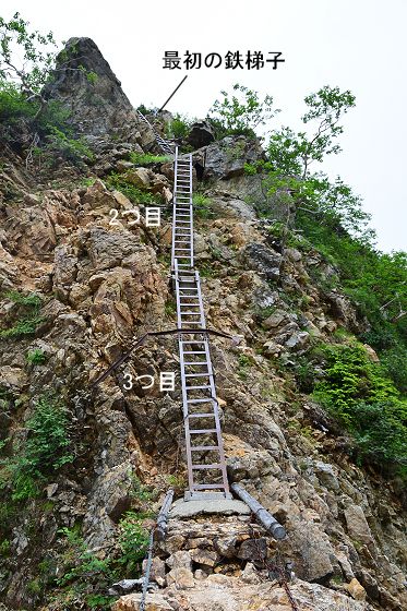 2595mピーク西の鉄梯子