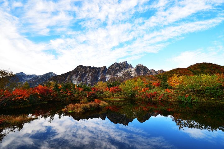秋、仙人池と剱・八つ峰