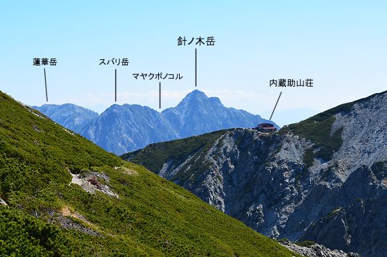 別山・剱御前・剣沢 分岐から眺めた針ノ木岳