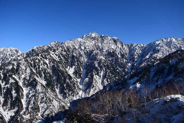 2014年11月22日、クズバ山から眺めた剱岳