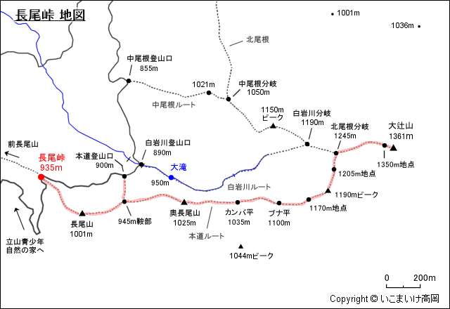 長尾峠 地図