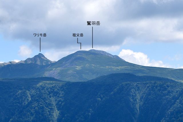 薬師岳への登山ルートにある太郎平から眺めた鷲羽岳