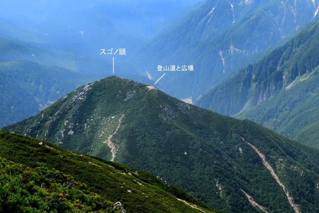 越中沢岳から眺めたスゴノ頭