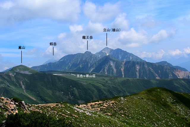 越中沢岳から眺めた立山・剱岳