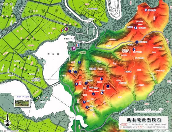 増山城跡の地図