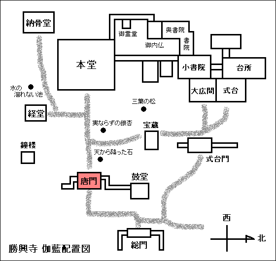 勝興寺唐門の地図